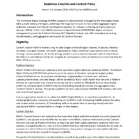 Download our Checklist and Content Policy (pdf)